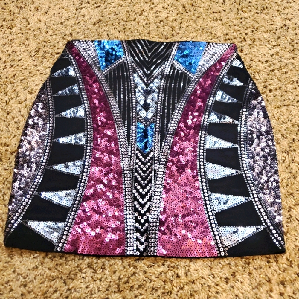 New Express Sequin Mini Skirt XS
